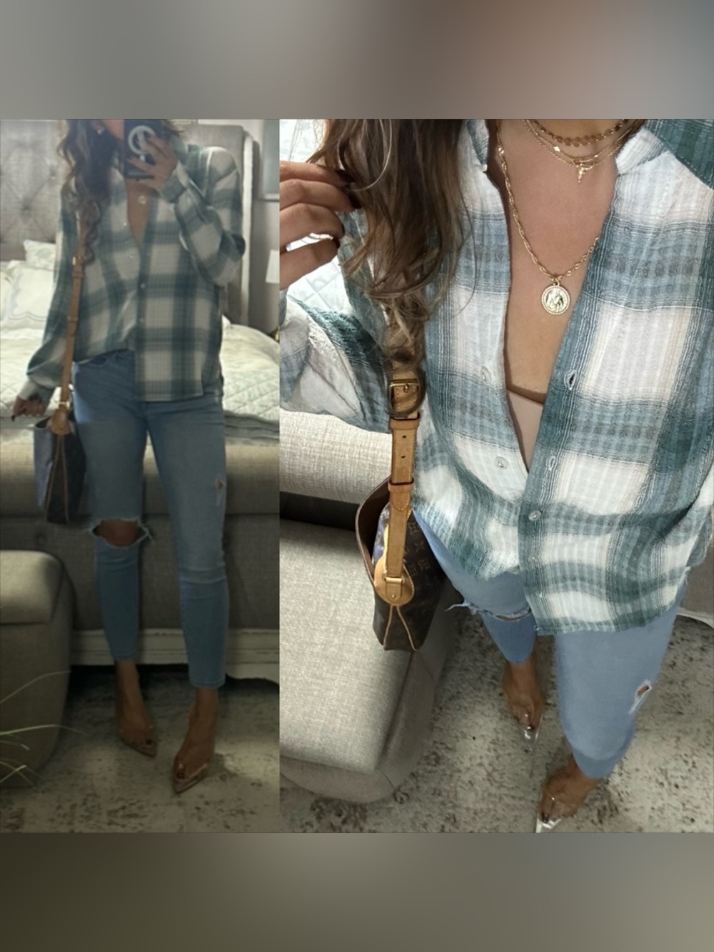 New🍂 Fall Plaid Button Down Relaxed Shirt